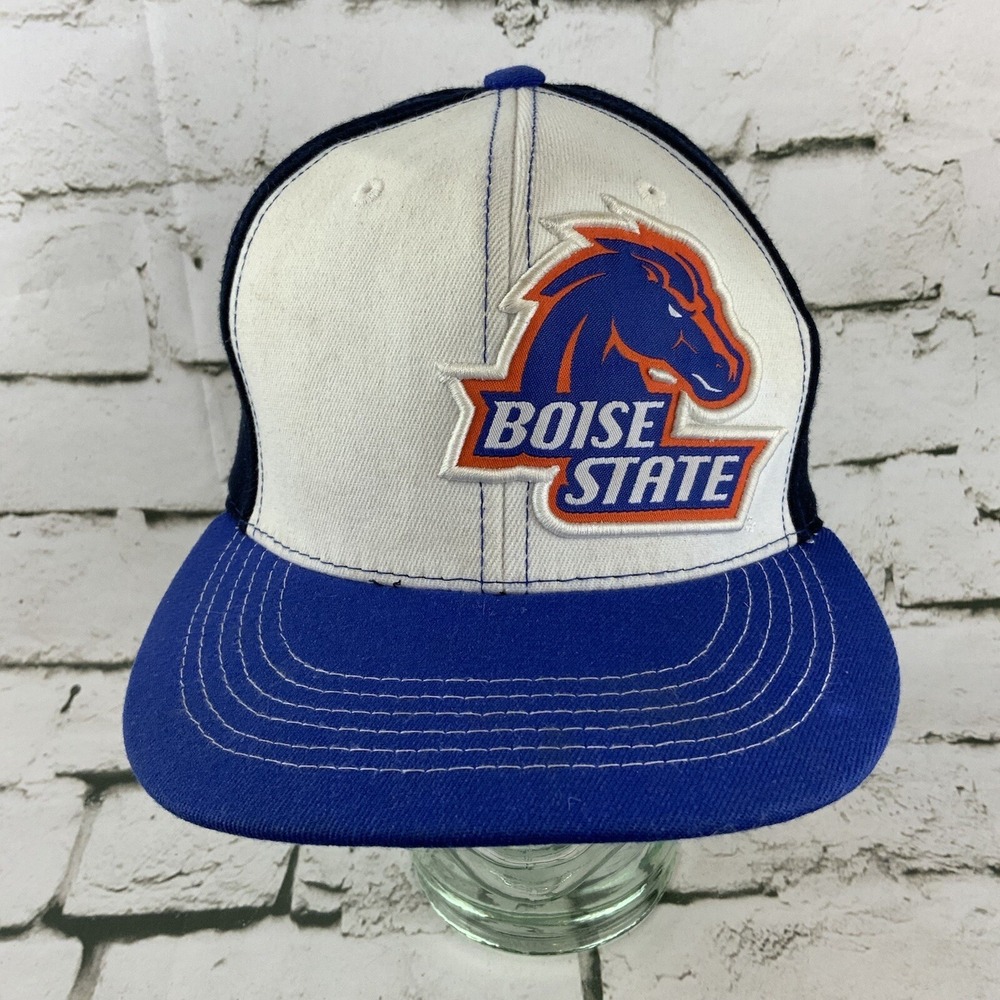 Boise State Ball Cap Hat Fitted Sz L Blue White